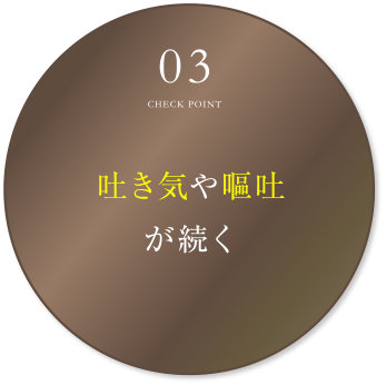 吐き気や嘔吐が続く